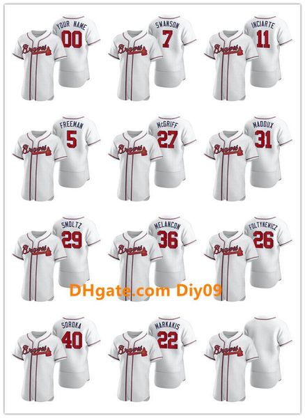 

atlanta braves men women youth 13 ronald acuna jr. 5 freddie an 2020 authentic baseball jersey, Black