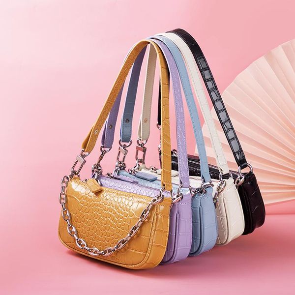 

design bag bag ladies leather fashion chain armpit bag girls personality shoulder wild diagonal cross temperament handbag 1395