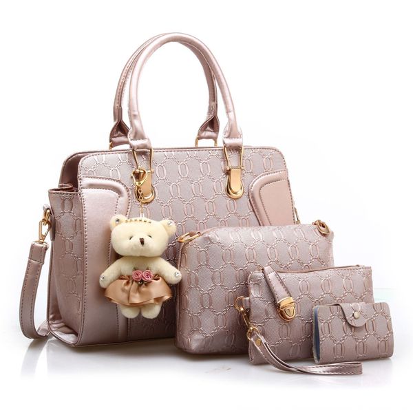 

women's four-piece hand 2020 fan shoulder slant cross mother generous four-piece handbag women's hand bag bag