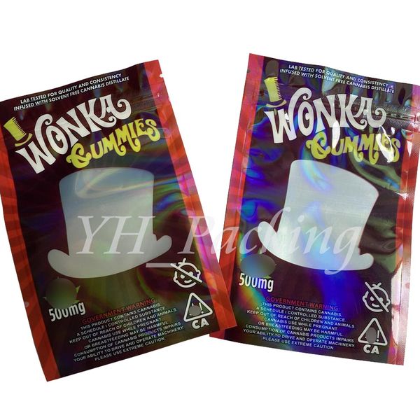 

new cookies mylar bags wonka edibles medicated candy runtz gummies pouches patch bags printed plastic empty bags