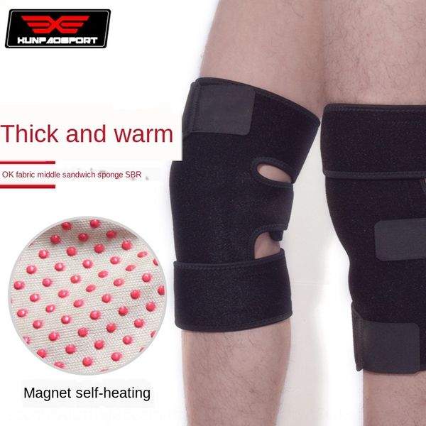 

self-heating kneepad thickened magnetic therapy joint warm exercise leg guard protective care warm care exercise protective gear, Black;gray