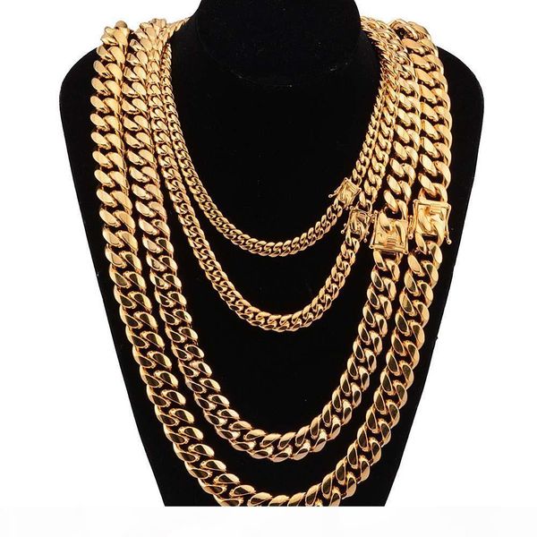 

8 мм 10 мм 12 мм 14 мм 16 мм из нержавеющей стали ювелирные изделия 18k позолоченный отполированный майами кубинский link ожерелье мужчины p, Silver