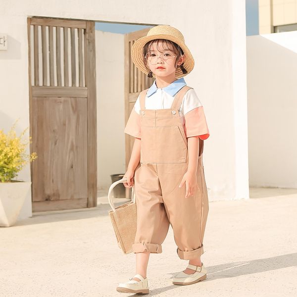 

children's summer wide leg clothing 2020 new girl's belt wide leg pants fashion western pants, Blue