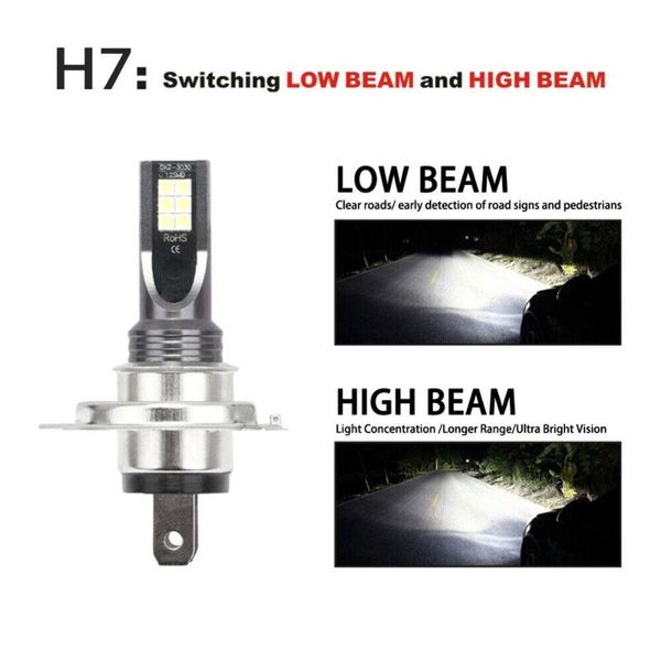 

h4 led headlight bulb beam55w 15000lm led 6000k car light headlamp ip68 conversion globes headlight bulb