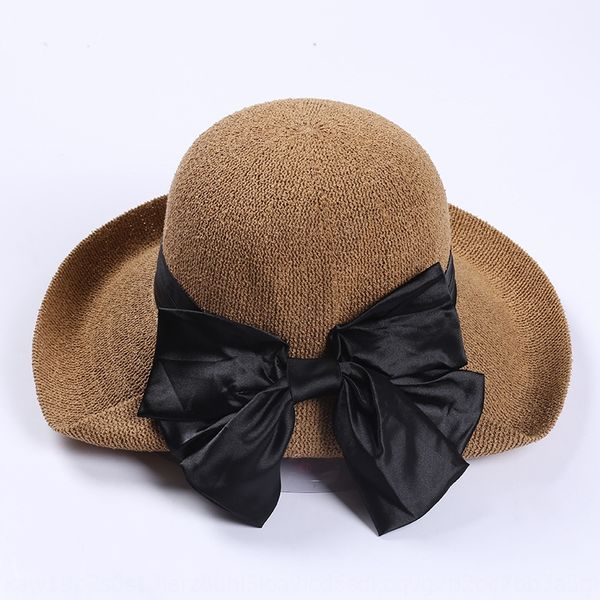 

korean summer and autumn outfit butterfly beach outfit sun curling hat bowknot women's travel beach decorative personalized sun hat, Blue;gray