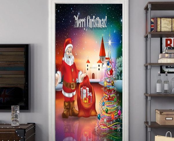 

2020 smt029 christmas gift old man sticker 3d simulation door sticker removable waterproof wall sticker bedroom living room diy