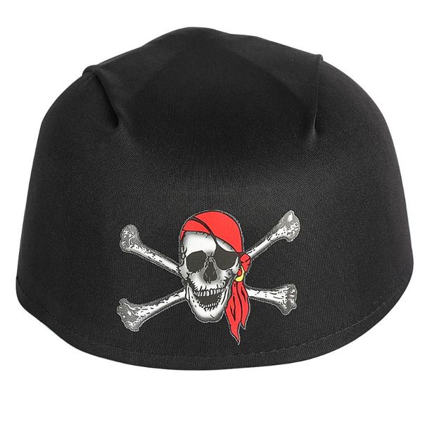 

caribbean pirate hat red hood skull scarf cap halloween crossbone captain head accessories fancy party dresses unisexÂ christmas, Blue;gray