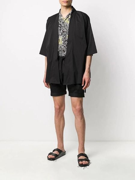 

japanese kimono cardigan men haori yukata male samurai costume clothing kimono jacket mens shirt yukata haori, White;black