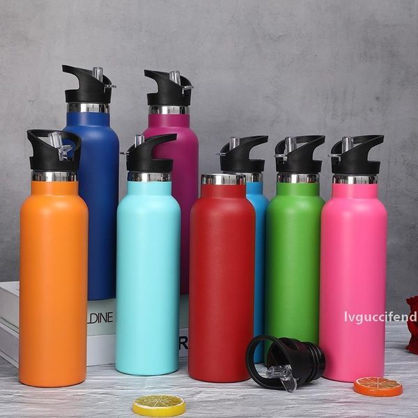 

20oz water bottles with straw lid vacuum insulated tumbler double wall travel mug 304 stainless steel flask