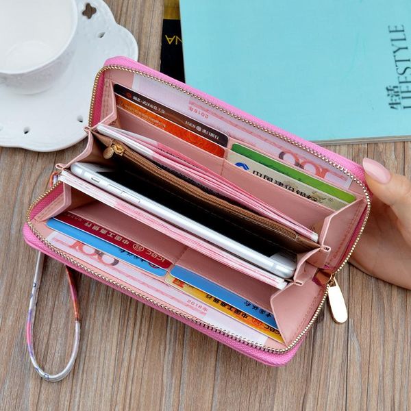 

handbag ladies wallet long zipper korean printing fashion student wallet mobile phone bag factory direct f901