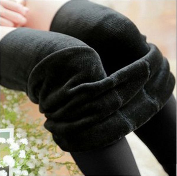 

220g winter pearl warm tight tight pants fleece thickened all-in-one pants fleece slimming seamless leggings warm leggings for women, Black;white