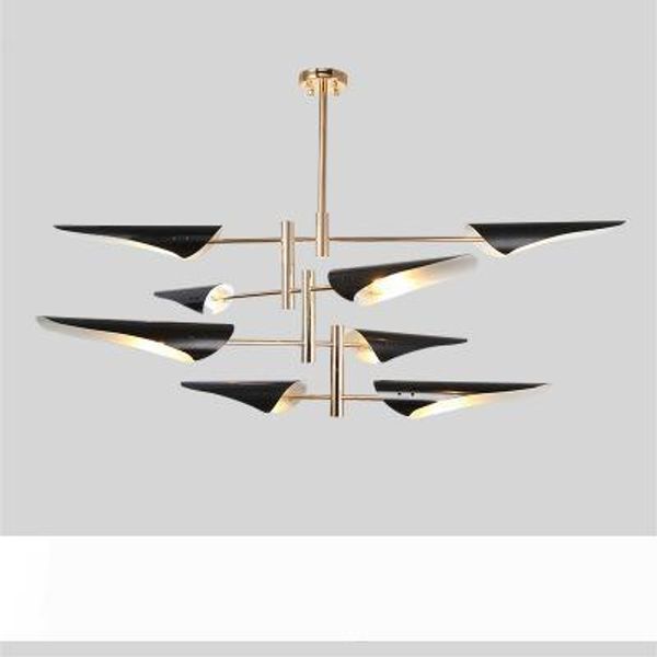 

Metal inclined mouth creative post-modern Nordic industrial wind living room bedroom contracted tieyi personality chandelier factory direct