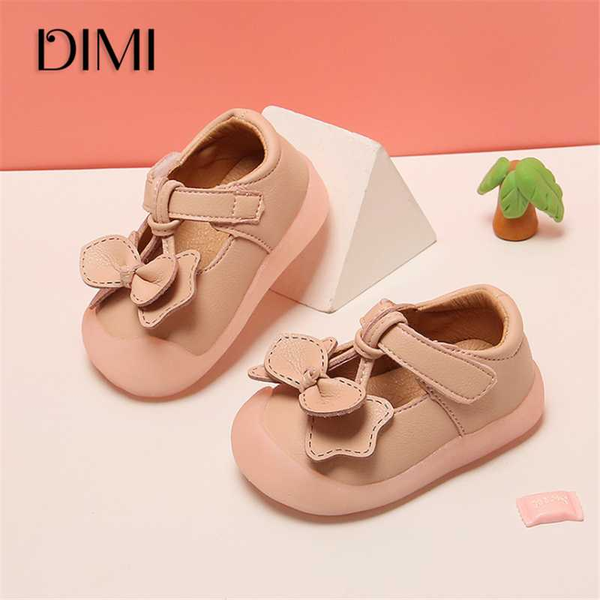 

first walkers dimi 2021 autumn genuine leather baby girl toddler shoes fashion cute bow princess light non-slip infant