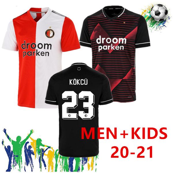 

20 21 feyenoord soccer jersey kokcu berghuis fer camiseta de futbol jorgensen camiseta de fútbol 2020 2021 home away men kids football shirt, Black;yellow