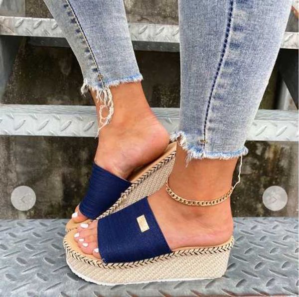 

women bowknot slippers 2020 summer casual beach muffin slip on platform ladies sandals dress party peep toe female sandals, Black