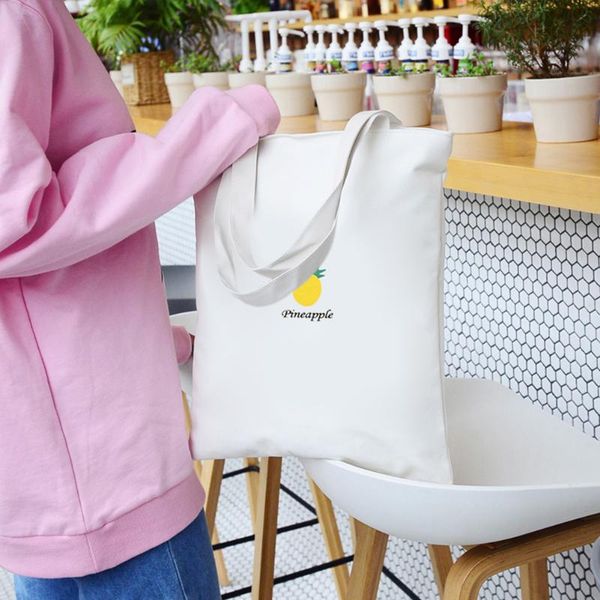 

холст женская мода сумки tote фрукты печати бакалея ежедневного использования многоразовые сумки на ремне для путешествую повседневный украш