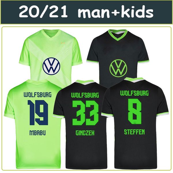 

20 21 vfl wolfsburg soccer jerseys weghorst arnold 2020 2021 malli brekalo football shirt mehmedi football shirt roussillon xaver camisetas, Black;yellow