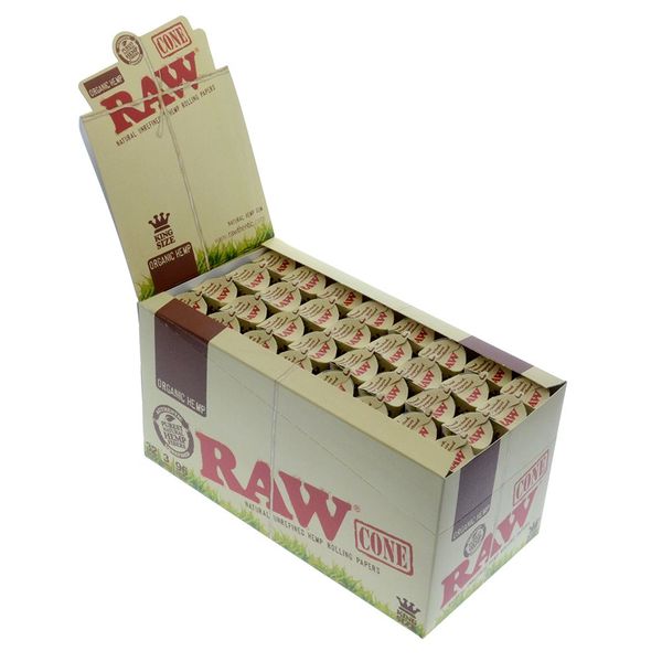 

96 RAW Роллинг бумаги Конусы Natural Hemp - Полный Box 32 пакетов из 3