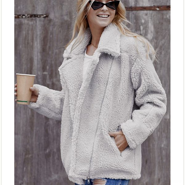 

шерстяные женские пальто шерсти wool зима утолщенной сплошной цвет вскользь большого размера шерстяное пальто женщин костюм воротник 85292, Black