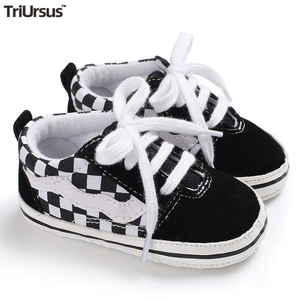

baby boys girls sport shoes cotton fabric newborn toddler plaid first walker shoes lace up infant baby sneakers triursus brand