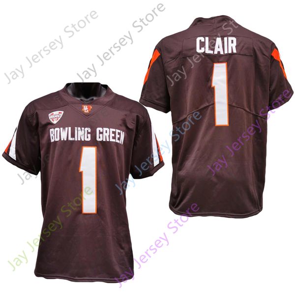 

2020 new ncaa bowling green bgsu jerseys 1 clair college football jersey coffee size youth all stitched, Black;red