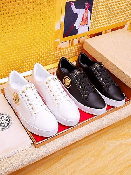 

2020z new customized letter leather men's low-lace up casual shoes, fashion outdoor sports shoes, size: 38-451, Black