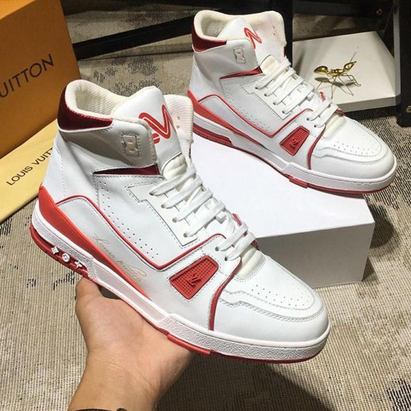 

мужская мода hot обуви роскошные кроссовки с коробкой chaussures pour hommes высокого качества дизайн тренер тапок ботинок ботинок люди вско, Black