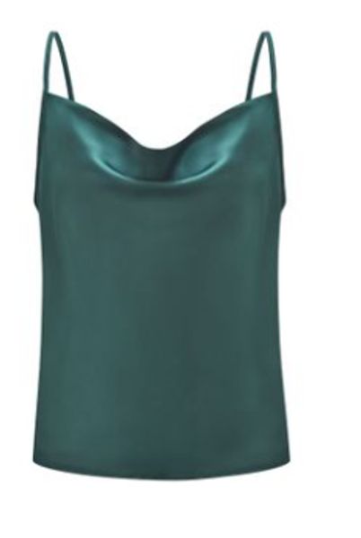 

cross-border wish explosion models european and american solid color suspenders small vest bottoming simulation silk chiffon shirt fema, White