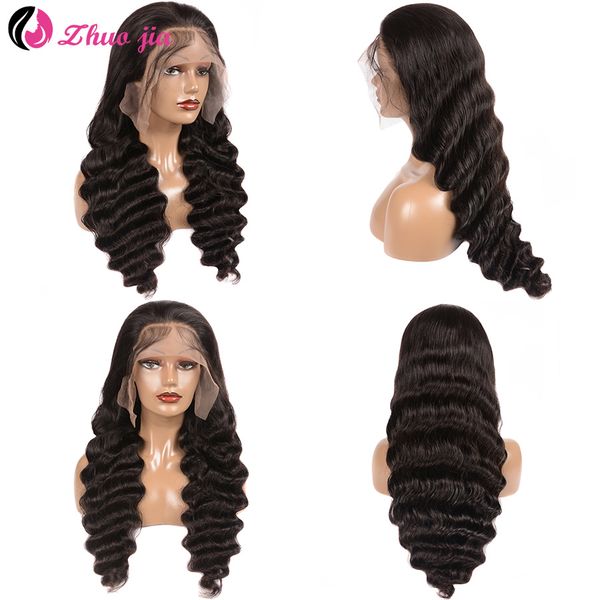 

loose deep wave wig 180 density lace front human hair wigs preplucked brazilian curly human hair wigs lacefront wig human hair, Black
