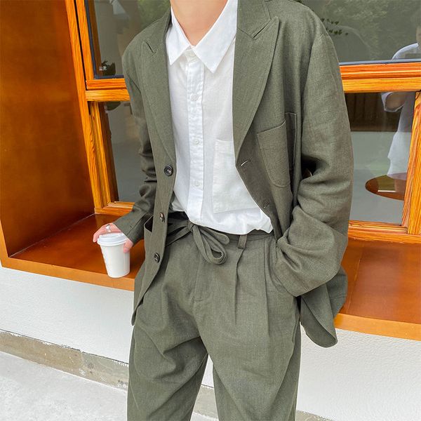 

men's suits & blazers casual 2021 autumn and winter solid color loose comfortable young fashion, White;black