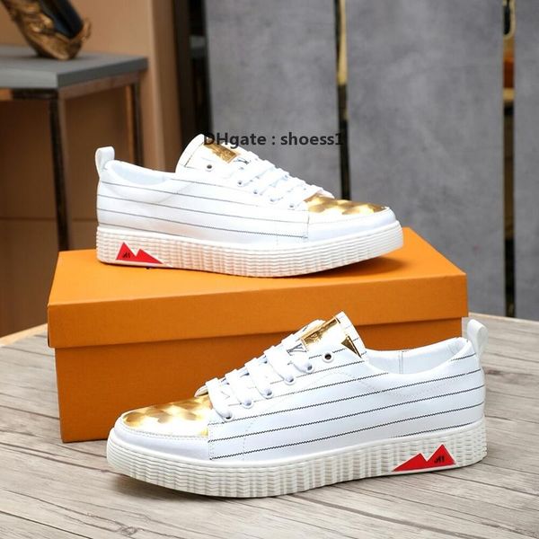 

21210 new luxury design mens leather printed fashion sports shoes wild breathable mens casual shoes mens party shoes size :38 -45, Black