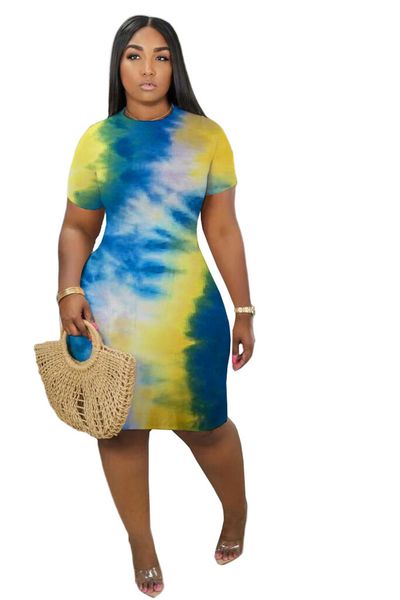 

женщины тощий с коротким рукавом платье конструктора tie dye crew neck tshirt платья женская летняя одежда, Black;gray