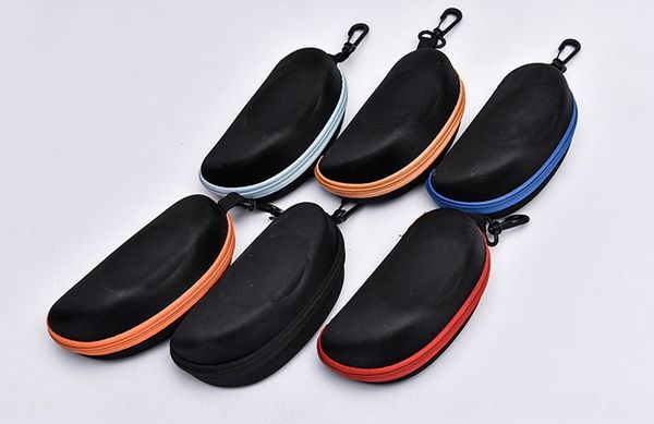 

korean adhesive hook sun box high-end fashion zipper case glasses case glasses box, Blue