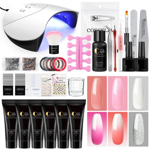 

nail kit for manicure with uv led lamp hard jelly nail gel set quick building for extensions art tools kit