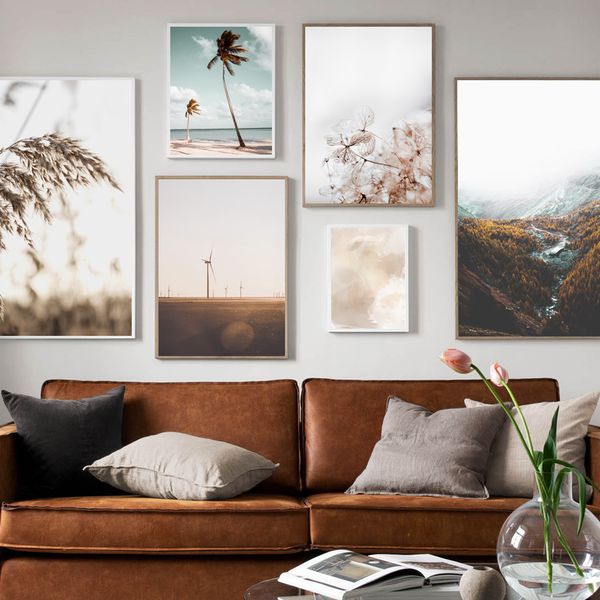 

windmill reed withered kapok pine canyon wall art canvas painting nordic posters and prints wall pictures for living room decor