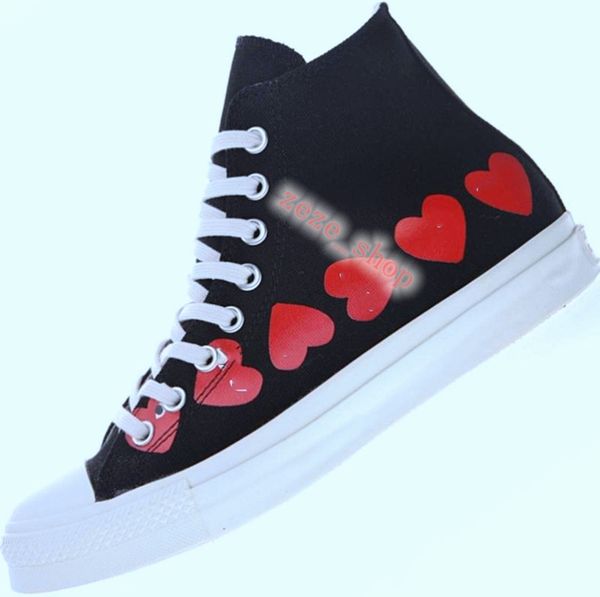

2020 mens wear all stars 1970s big eyes play chuck 70 multi heart 70s canvas shoes classic 1970 common skateboarders men's casual, Black