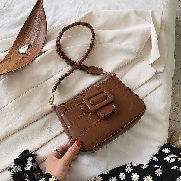 

female pu leather women bag fashion women's shoulder handbags solid color tote casual female braided crossbody bags sac a min