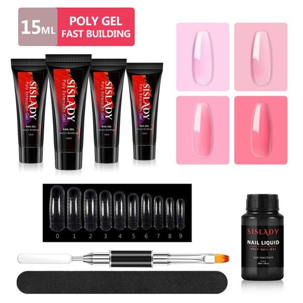 

sislady poly uv gel set builder nail gel clear acrylic quick building finger extension soak off uv varnish camouflage