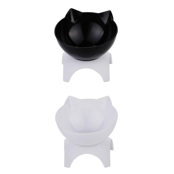

raised single cat bowls pet food water feeder with stand for cat dogs 2pack