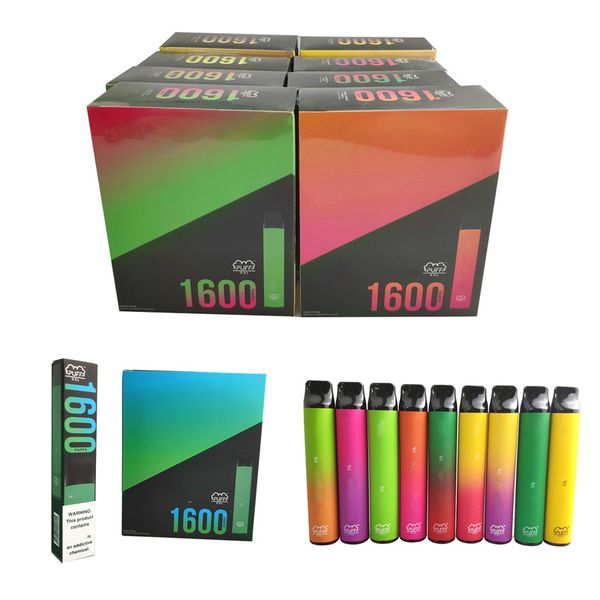 

Beracky PUFF BAR Disposable Device XXL PUFF 1600 Puffs 10 Colors Vape Pen Device Portable Disposable Vape Pen Device Puff Bar Plus Vape