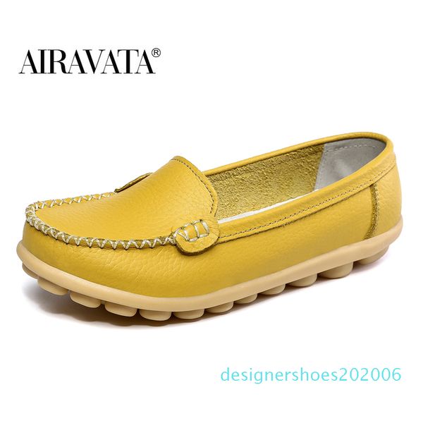 

women's slip on flat leather shoes fashion casual comfortable loafers d06, Black