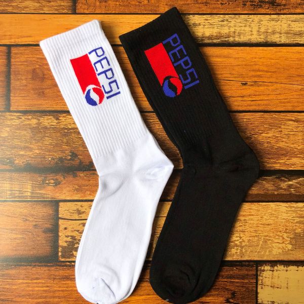 

6plfw trendy brand summer cola socks pure cotton spring cola neutral deodorant sweat-absorbent breathable mid-leg hip hop men's cotton, Black