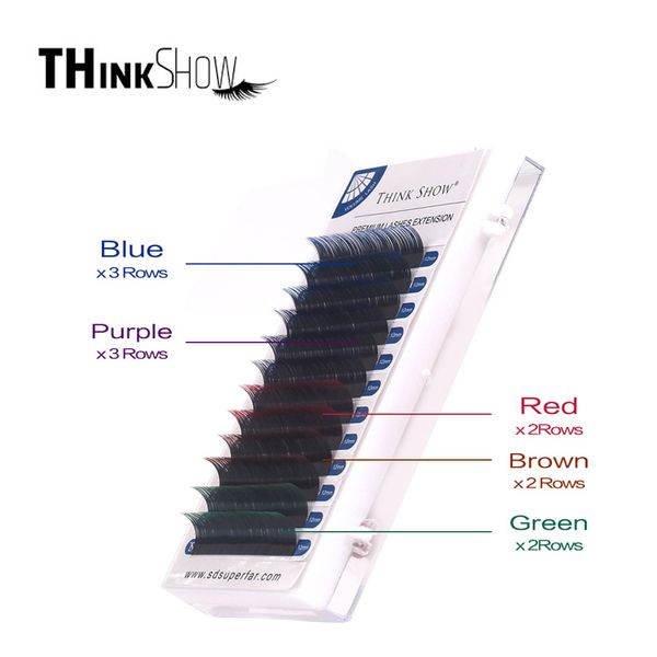 

false eyelashes thinkshow multi color eyelash extension 0.07/0.1 thickness silk volume natural and soft