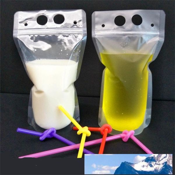 Tannelli da bevanda trasparente sacche di bevande trasparente glassata di latte auto sigillato succo di caffè bevi di plastica in plastica portatile 0 29rf z