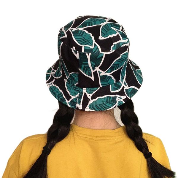 

tropical style summer reversible bucket hat orange fruit leaves printed double sided outdoor panama fisherman cap, Blue;gray