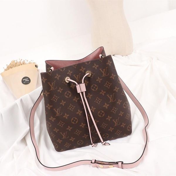 

new arrival womens bags vintage type leather bucket bag handbag drawstring lady shoulder bags fashion classic messenger crossbody bags sale