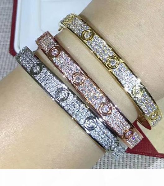 

высокое качество полный czdiamond stone манжета 925 стерлингового серебра браслет партия ювелирных изделий 18k позолоченный для женщин, Black