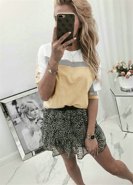 

patchwork design solid o-neck women t shirt 2019 autumn winter casual long sleeves elegant korean style office shirt