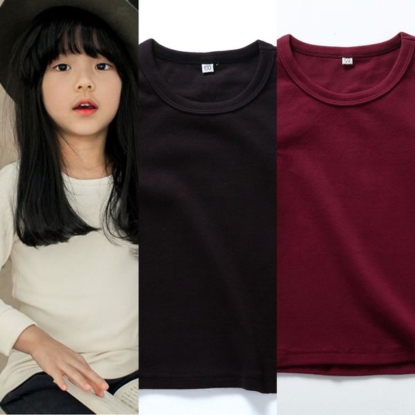 

xwwza 2020 wear new round neck t-shirt spring wear medium and large children boys and girls long sleeve base clothing children's childr, Blue