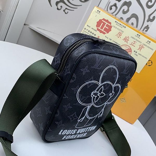 

luxury designer new arrival mens crossbody bags trend style shoulder bags zipper casual leather crossbody men bag with origin box